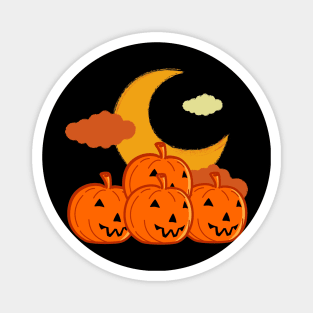 Moon Pumpkin Magnet